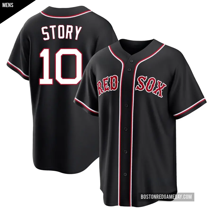 Men's Boston Red Sox ＃10 Trevor Story Replica Black Fashion Out Jersey