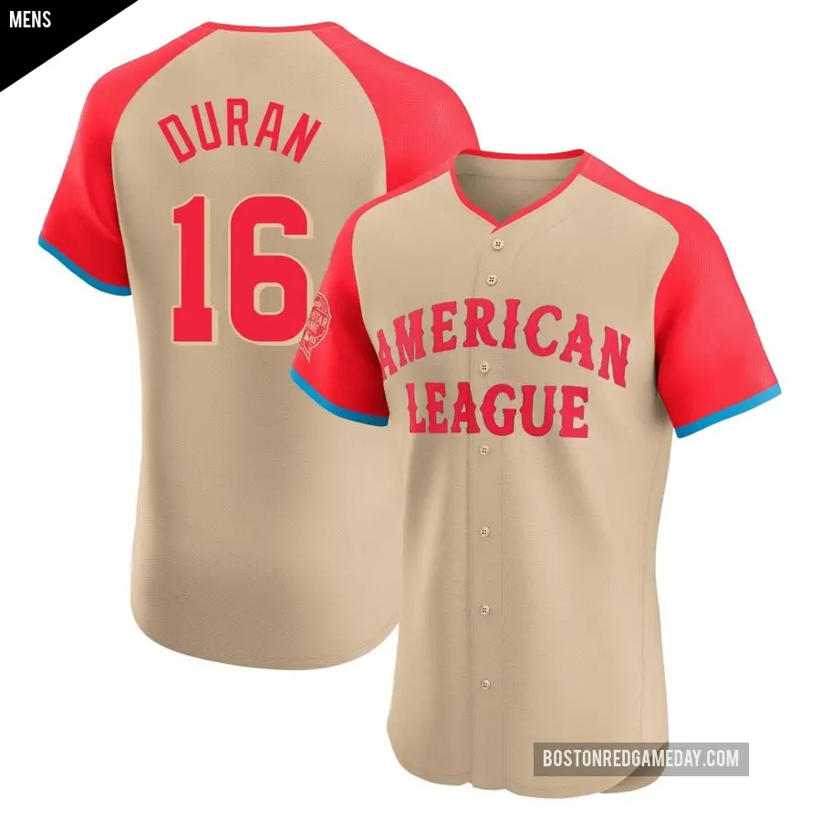 Men's Boston Red Sox ＃16 Jarren Duran Elite Cream American League 2024 All-Star Game Jersey