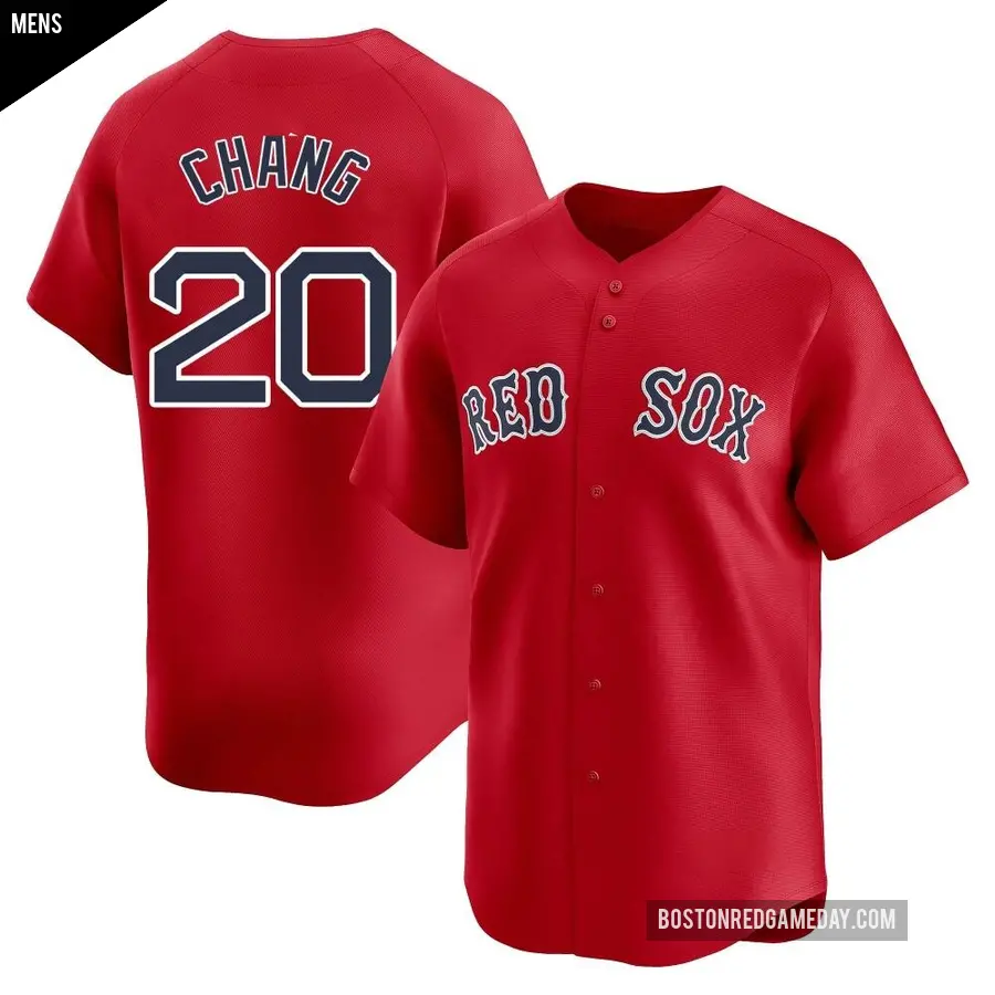 Men's Boston Red Sox ＃20 Yu Chang Limited Red Alternate Jersey