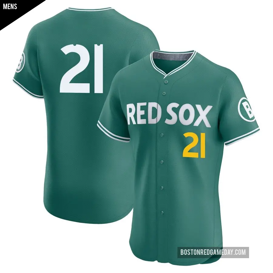 Men's Boston Red Sox ＃21 Roger Clemens Elite Green 2025 City Connect Jersey