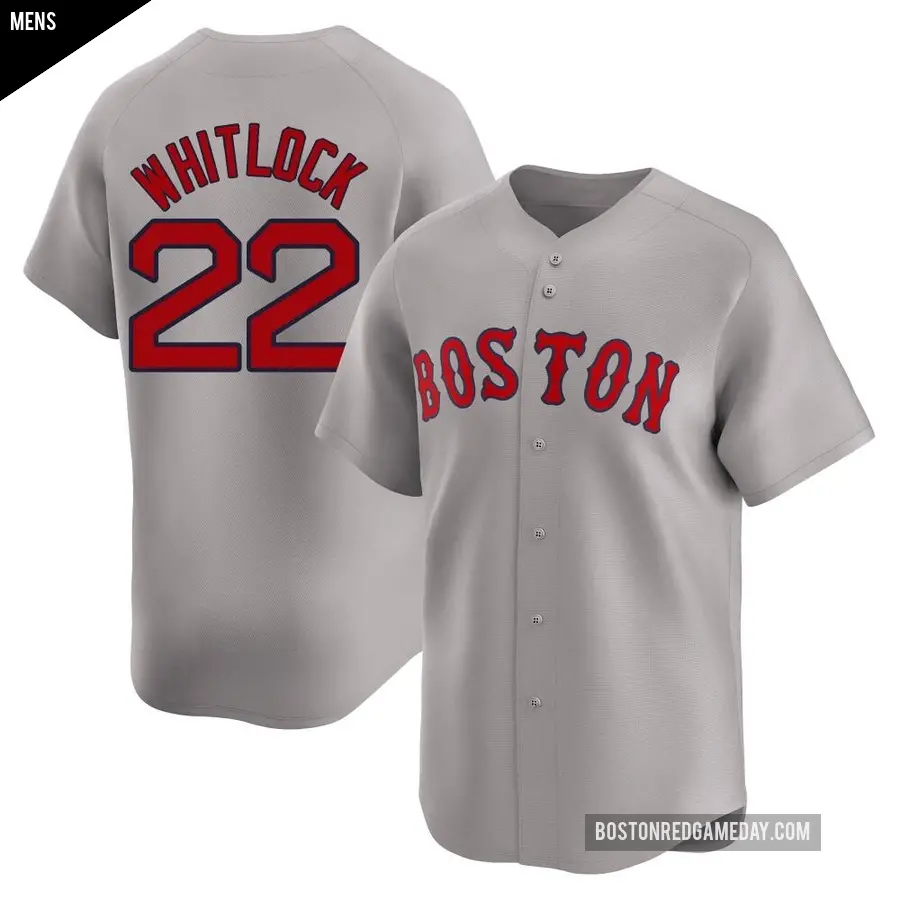 Men's Boston Red Sox ＃22 Garrett Whitlock Limited Gray Away Jersey