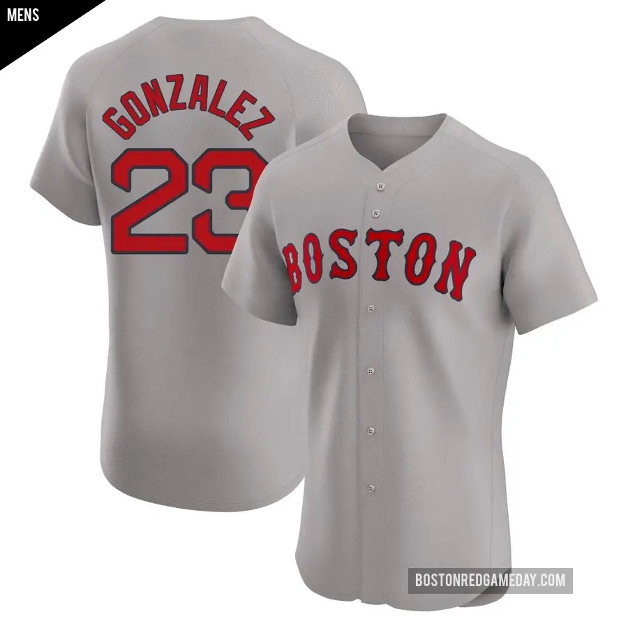 Men's Boston Red Sox ＃23 Romy Gonzalez Elite Gray Road Jersey