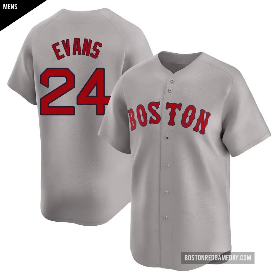 Men's Boston Red Sox ＃24 Dwight Evans Limited Gray Away Jersey