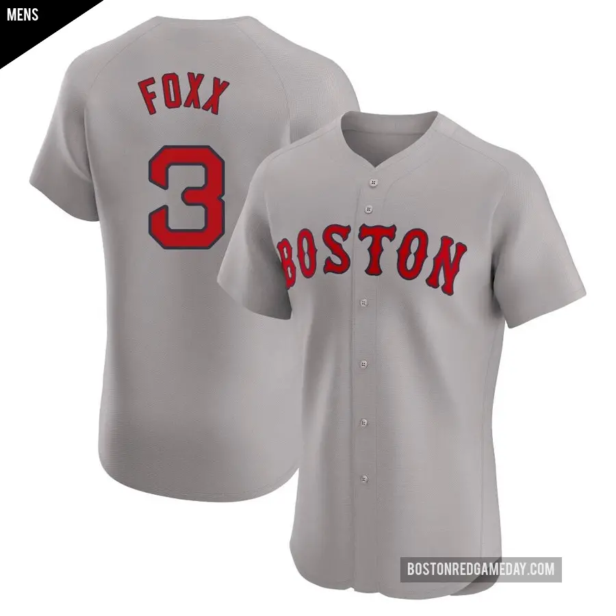 Men's Boston Red Sox ＃3 Jimmie Foxx Elite Gray Road Jersey