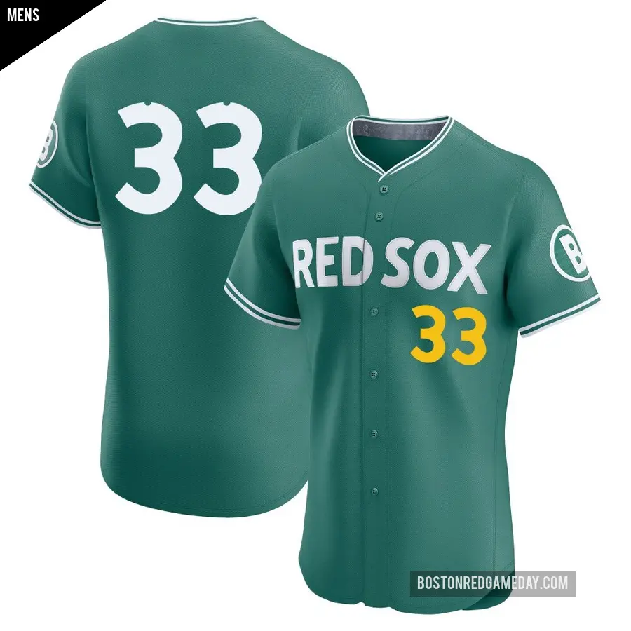 Men's Boston Red Sox ＃33 Jason Varitek Elite Green 2025 City Connect Jersey