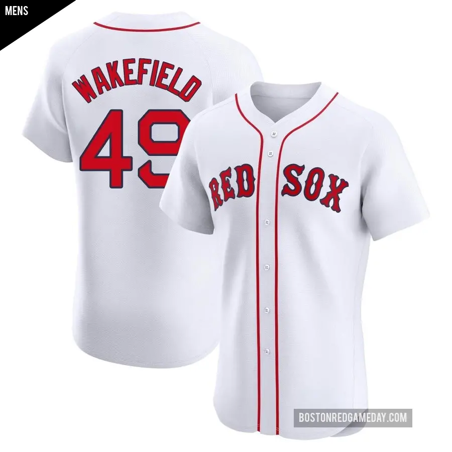 Men's Boston Red Sox ＃49 Tim Wakefield Elite White Home Jersey