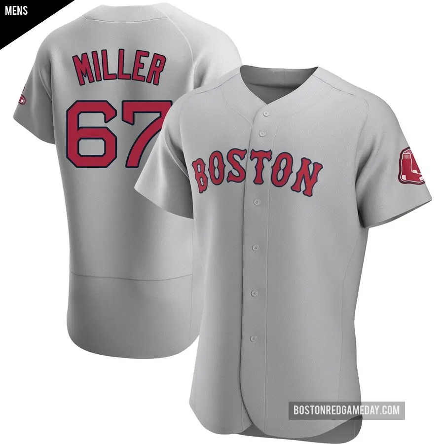 Men's Boston Red Sox ＃67 Erik Miller Authentic Gray Road Jersey