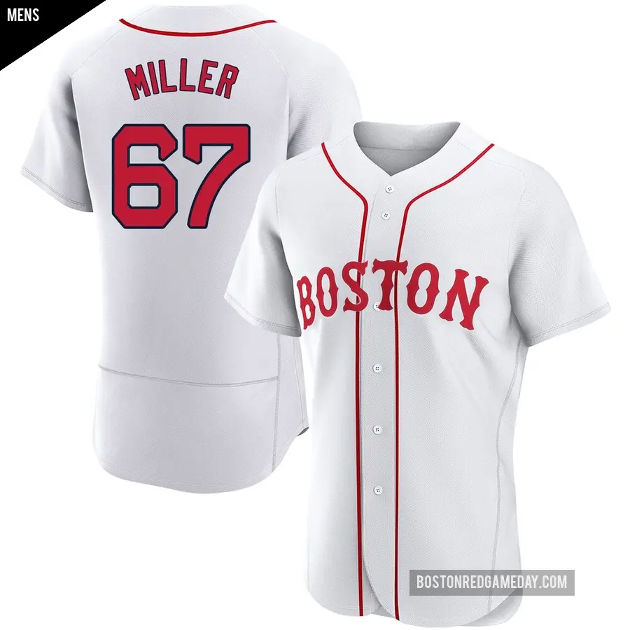 Men's Boston Red Sox ＃67 Erik Miller Authentic White 2021 Patriots' Day Jersey