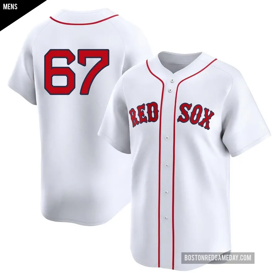 Men's Boston Red Sox ＃67 Erik Miller Limited White 2nd Home Jersey