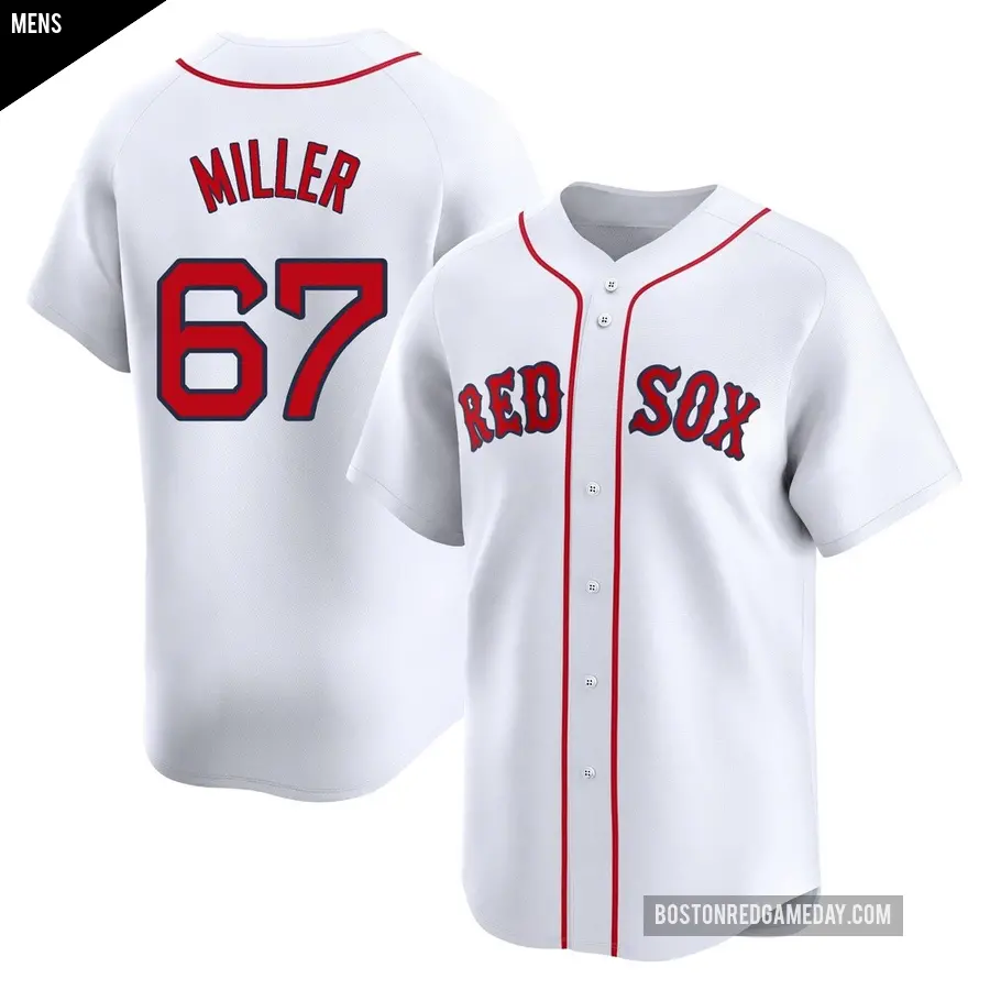 Men's Boston Red Sox ＃67 Erik Miller Limited White Home Jersey