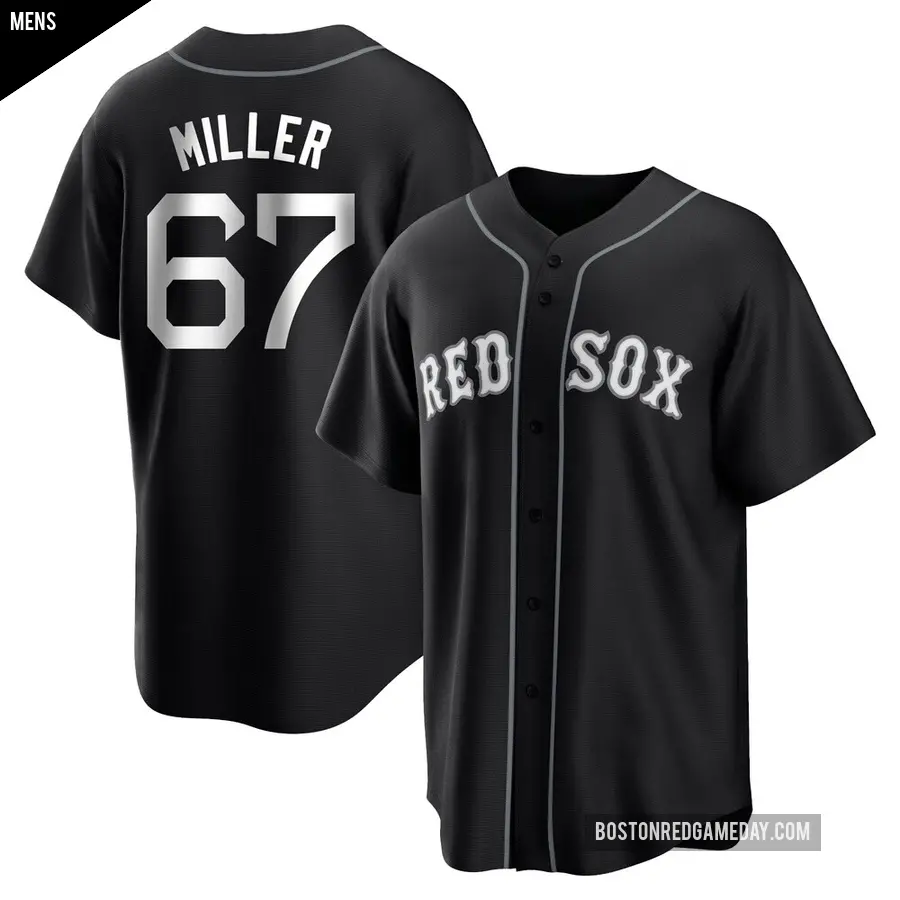 Men's Boston Red Sox ＃67 Erik Miller Replica Black/White Jersey