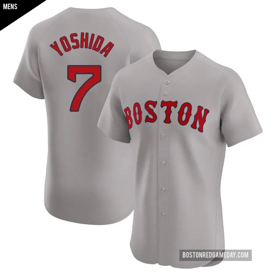 Men's Boston Red Sox ＃7 Masataka Yoshida Elite Gray Road Jersey