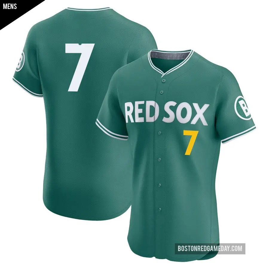 Men's Boston Red Sox ＃7 Masataka Yoshida Elite Green 2025 City Connect Jersey