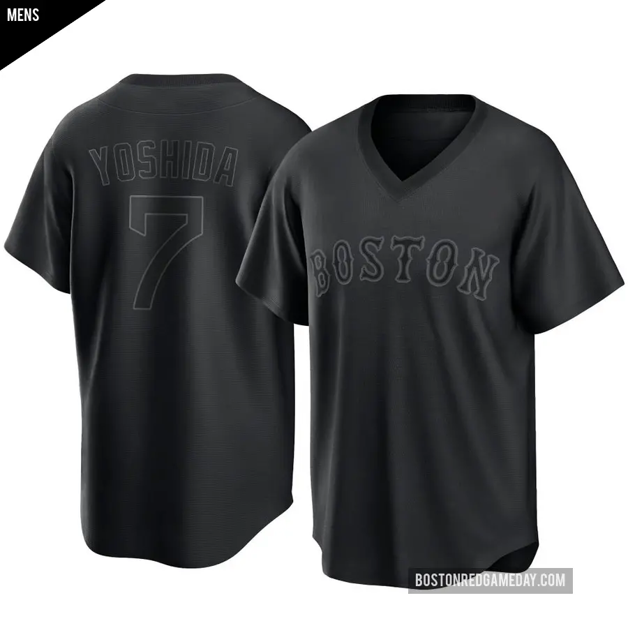 Men&#039;s Boston Red Sox &#65283;7 Masataka Yoshida Replica Black Pitch Fashion Jersey