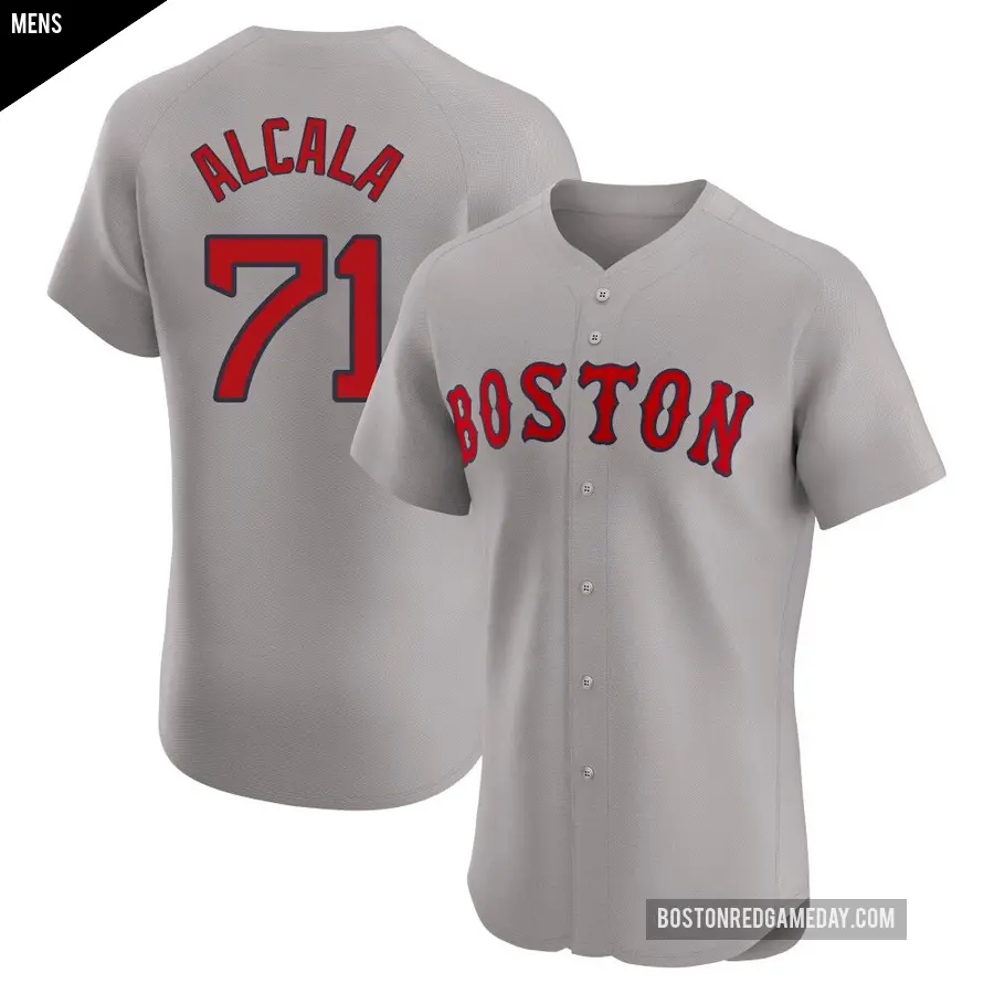 Men's Boston Red Sox ＃71 Jorge Alcala Elite Gray Road Jersey
