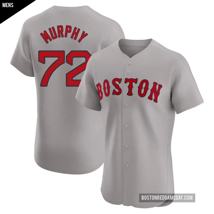 Men's Boston Red Sox ＃72 Chris Murphy Elite Gray Road Jersey