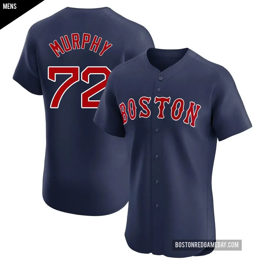 Men's Boston Red Sox ＃72 Chris Murphy Elite Navy Alternate Jersey