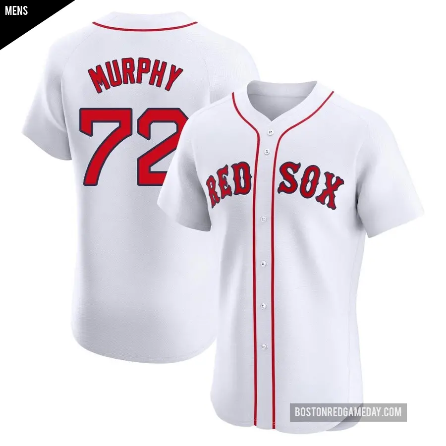 Men's Boston Red Sox ＃72 Chris Murphy Elite White Home Jersey