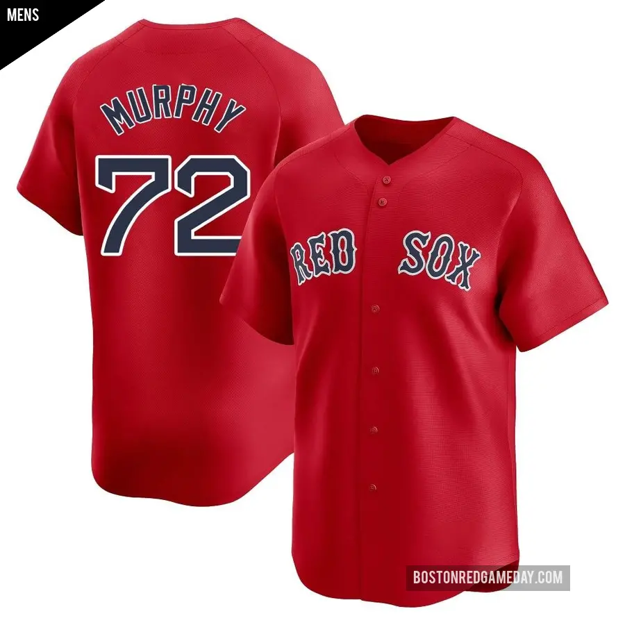 Men's Boston Red Sox ＃72 Chris Murphy Limited Red Alternate Jersey
