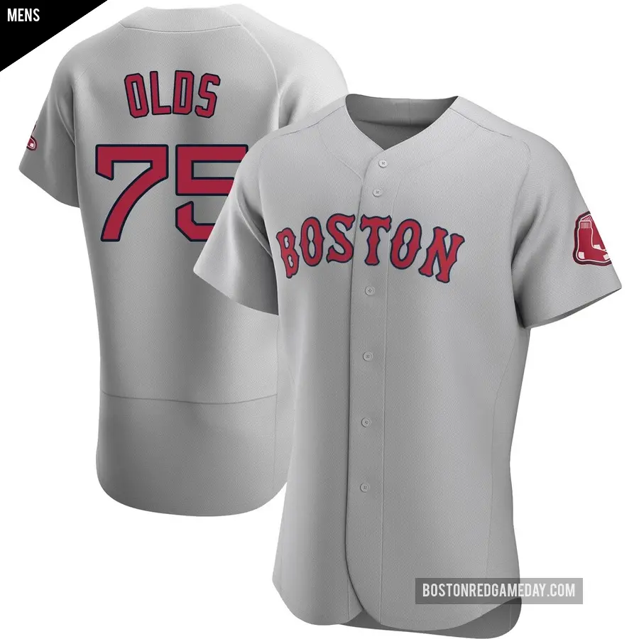 Men's Boston Red Sox ＃75 Wyatt Olds Authentic Gray Road Jersey