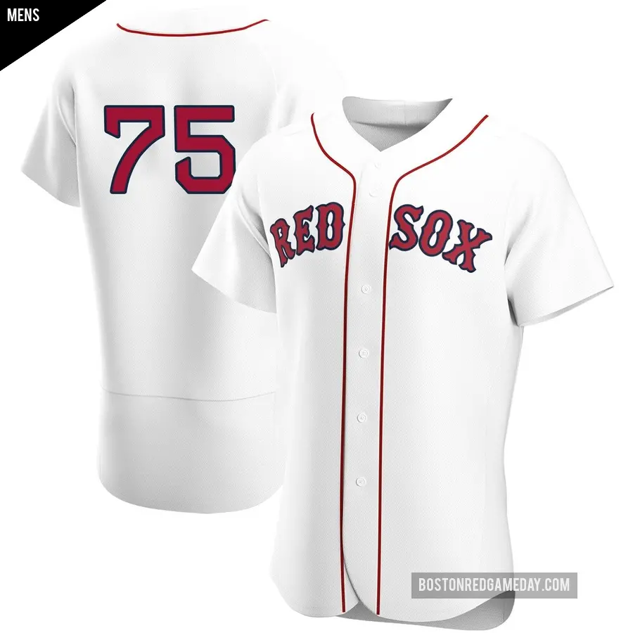 Men's Boston Red Sox ＃75 Wyatt Olds Authentic White Home Team Jersey