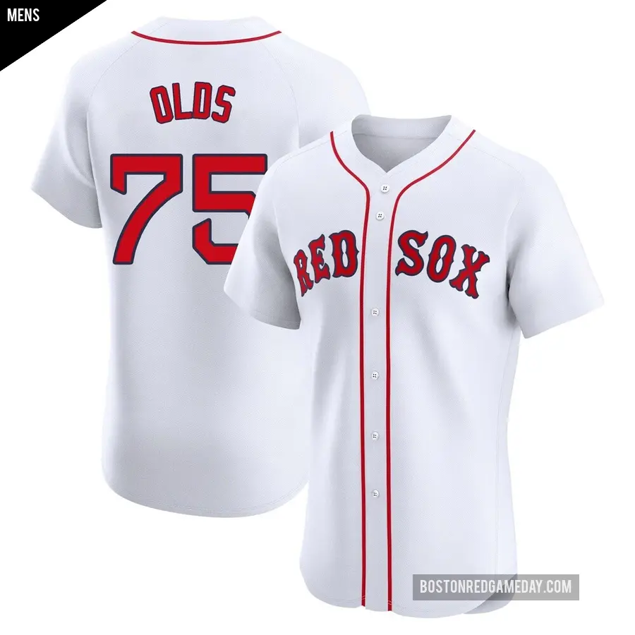 Men's Boston Red Sox ＃75 Wyatt Olds Elite White Home Jersey