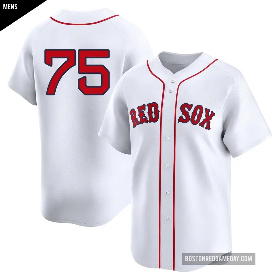 Men's Boston Red Sox ＃75 Wyatt Olds Limited White 2nd Home Jersey
