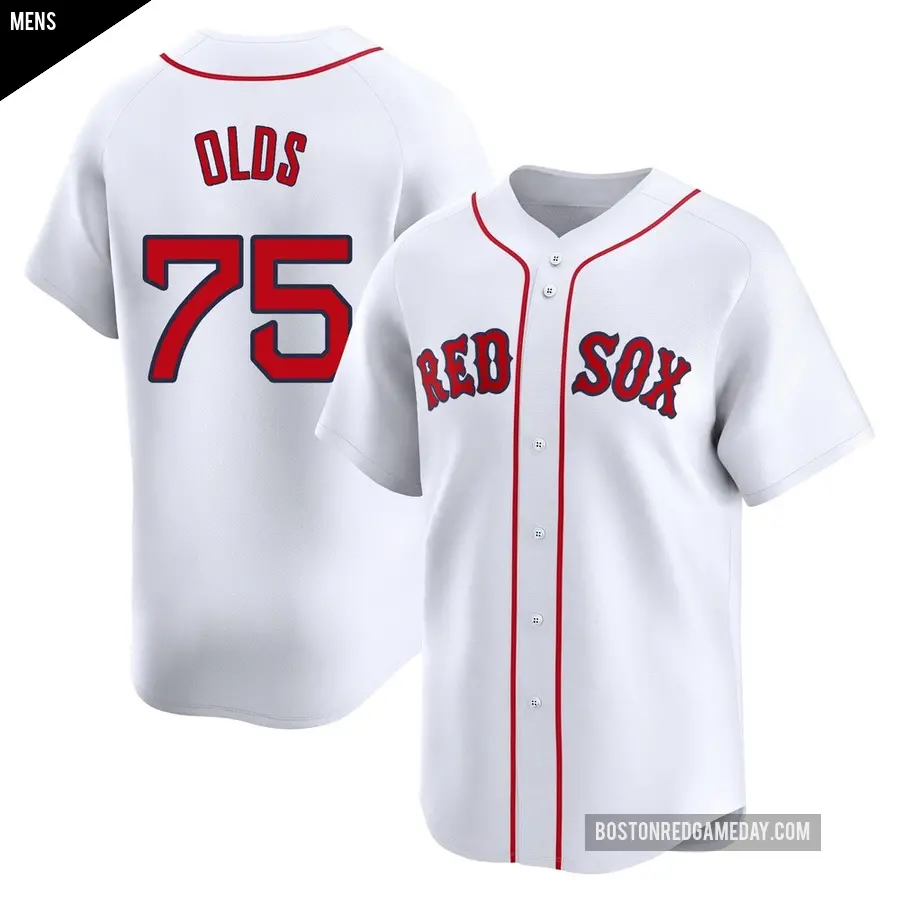 Men's Boston Red Sox ＃75 Wyatt Olds Limited White Home Jersey