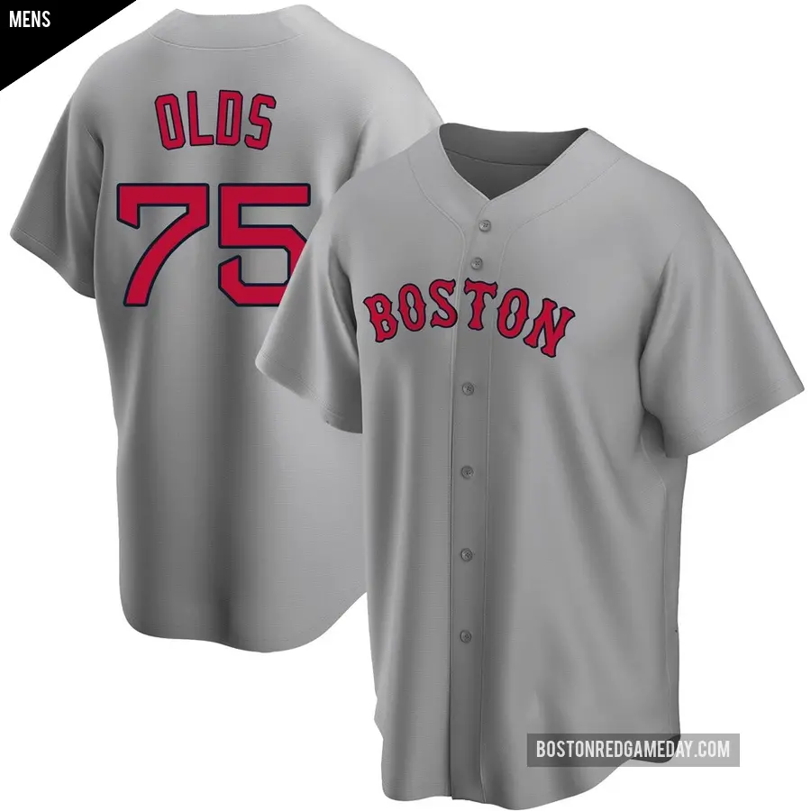 Men's Boston Red Sox ＃75 Wyatt Olds Replica Gray Road Jersey