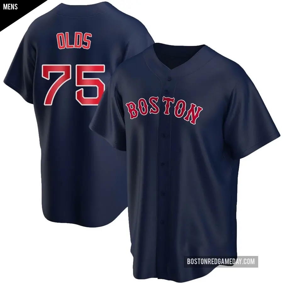 Men's Boston Red Sox ＃75 Wyatt Olds Replica Navy Alternate Jersey
