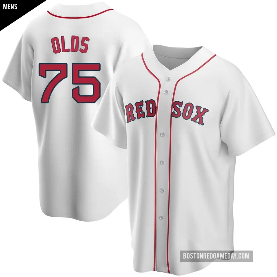 Men's Boston Red Sox ＃75 Wyatt Olds Replica White Home Jersey