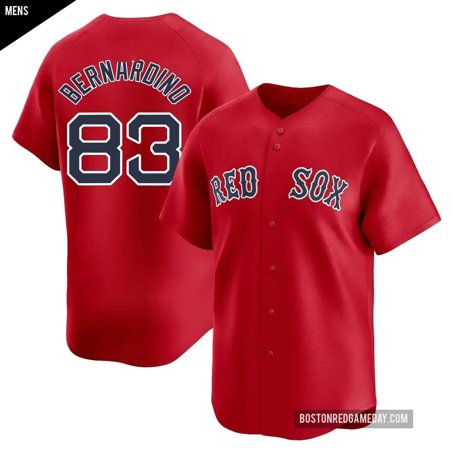 Men's Boston Red Sox ＃83 Brennan Bernardino Limited Red Alternate Jersey