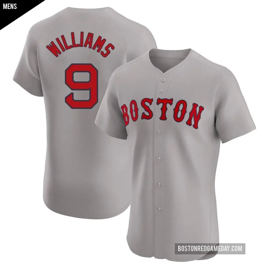 Men's Boston Red Sox ＃9 Ted Williams Elite Gray Road Jersey