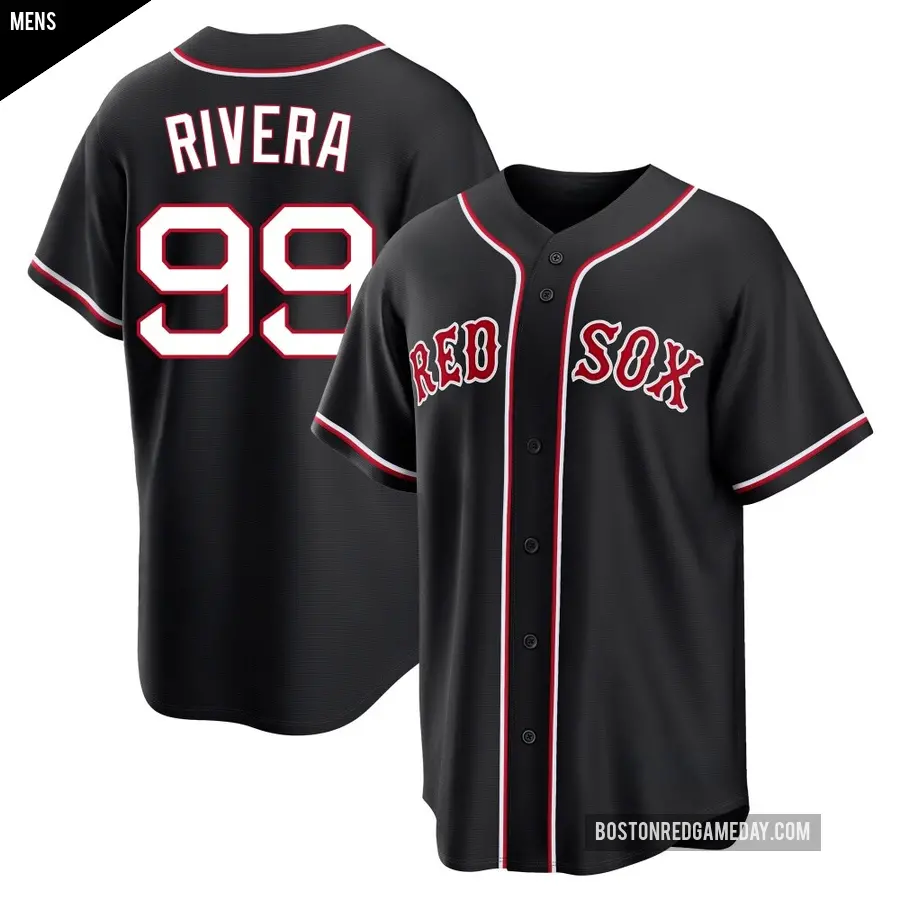 Men's Boston Red Sox ＃99 Eduardo Rivera Replica Black Fashion Out Jersey