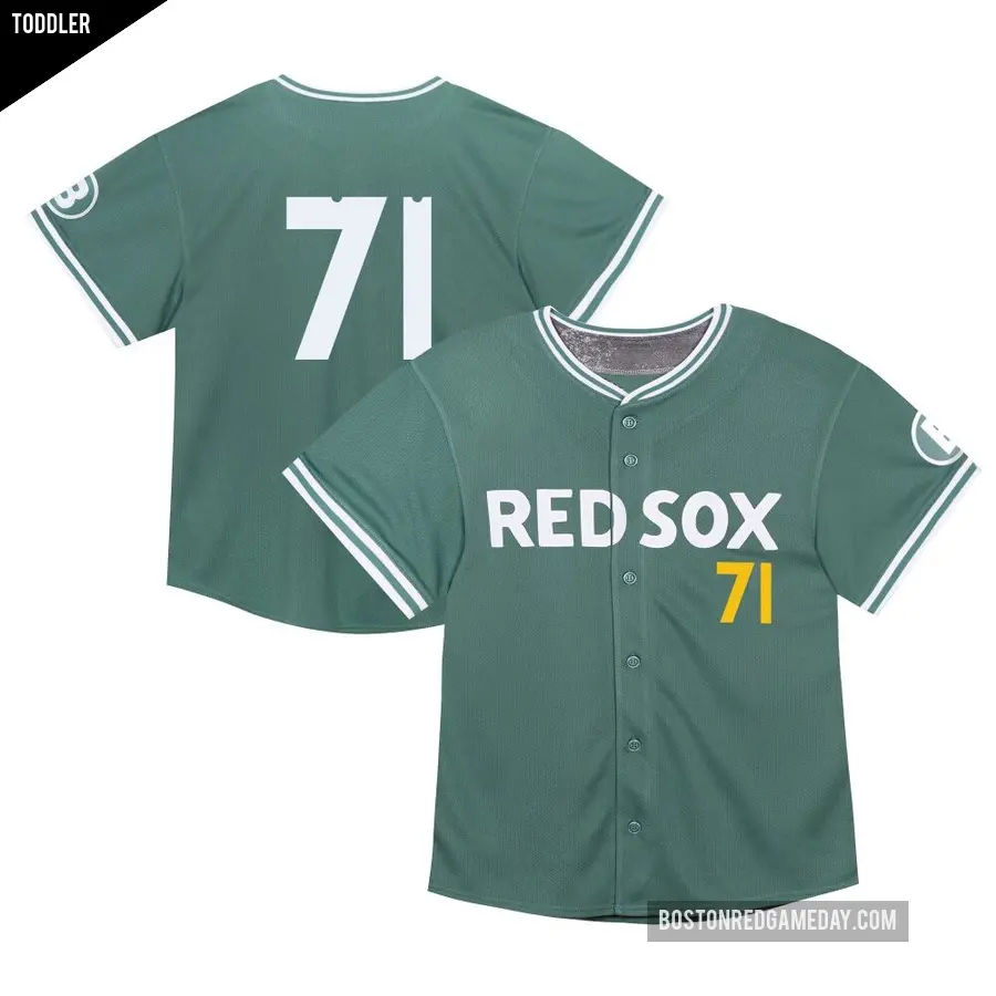 Toddler Boston Red Sox ＃71 Jorge Alcala Limited Green 2025 City Connect Jersey