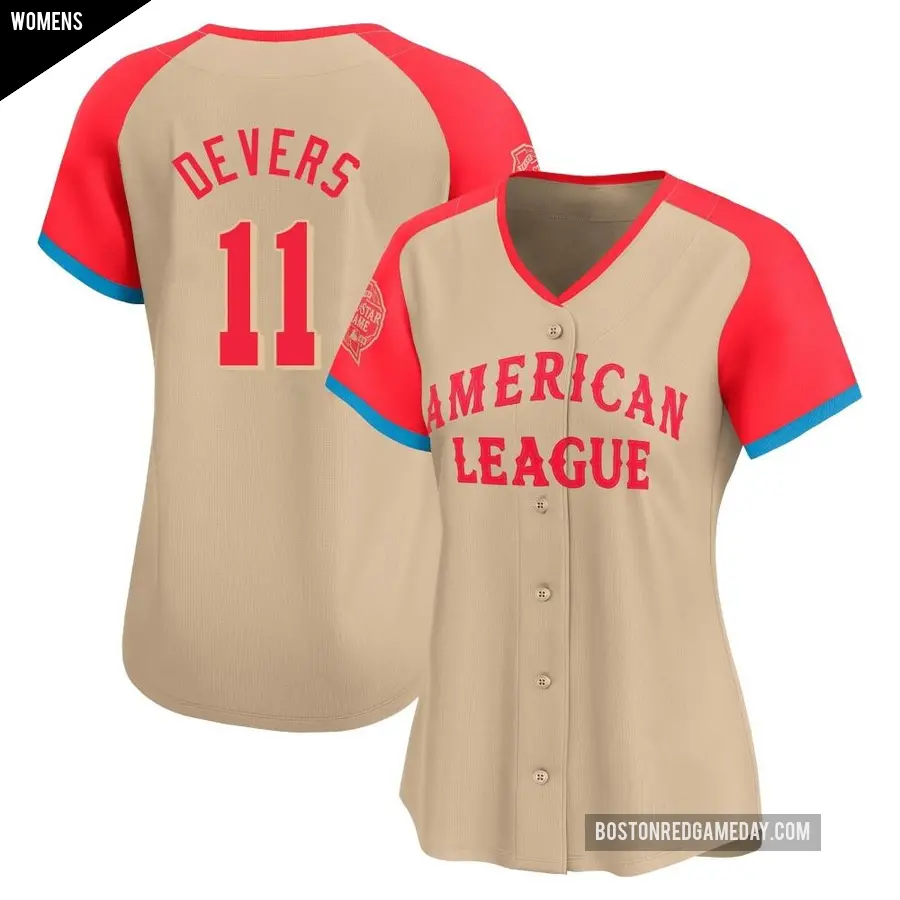 Women's Boston Red Sox ＃11 Rafael Devers Limited Cream American League 2024 All-Star Game Jersey
