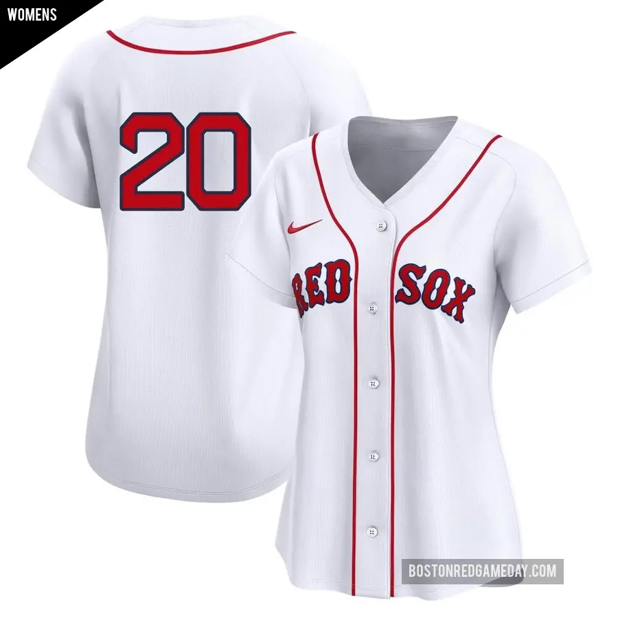 Women's Boston Red Sox ＃20 Yu Chang Limited White 2nd Home Jersey