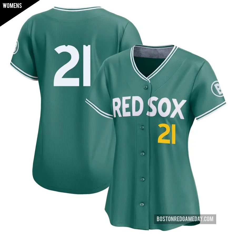 Women's Boston Red Sox ＃21 Roger Clemens Limited Green 2025 City Connect Jersey
