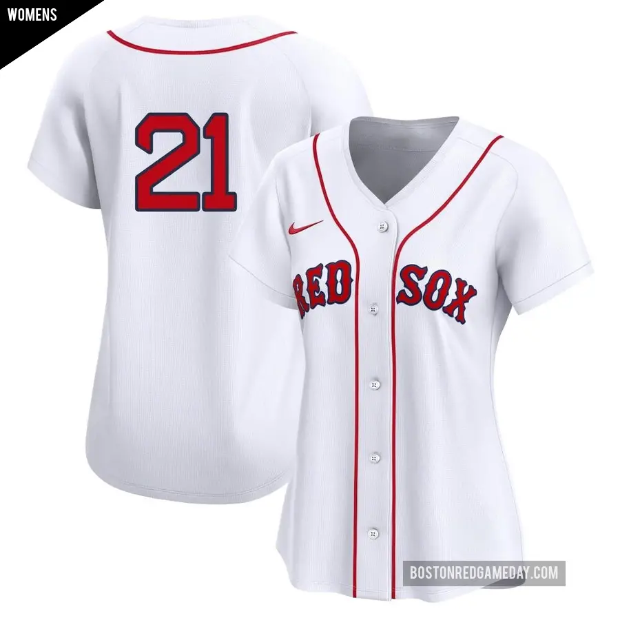 Women's Boston Red Sox ＃21 Roger Clemens Limited White 2nd Home Jersey