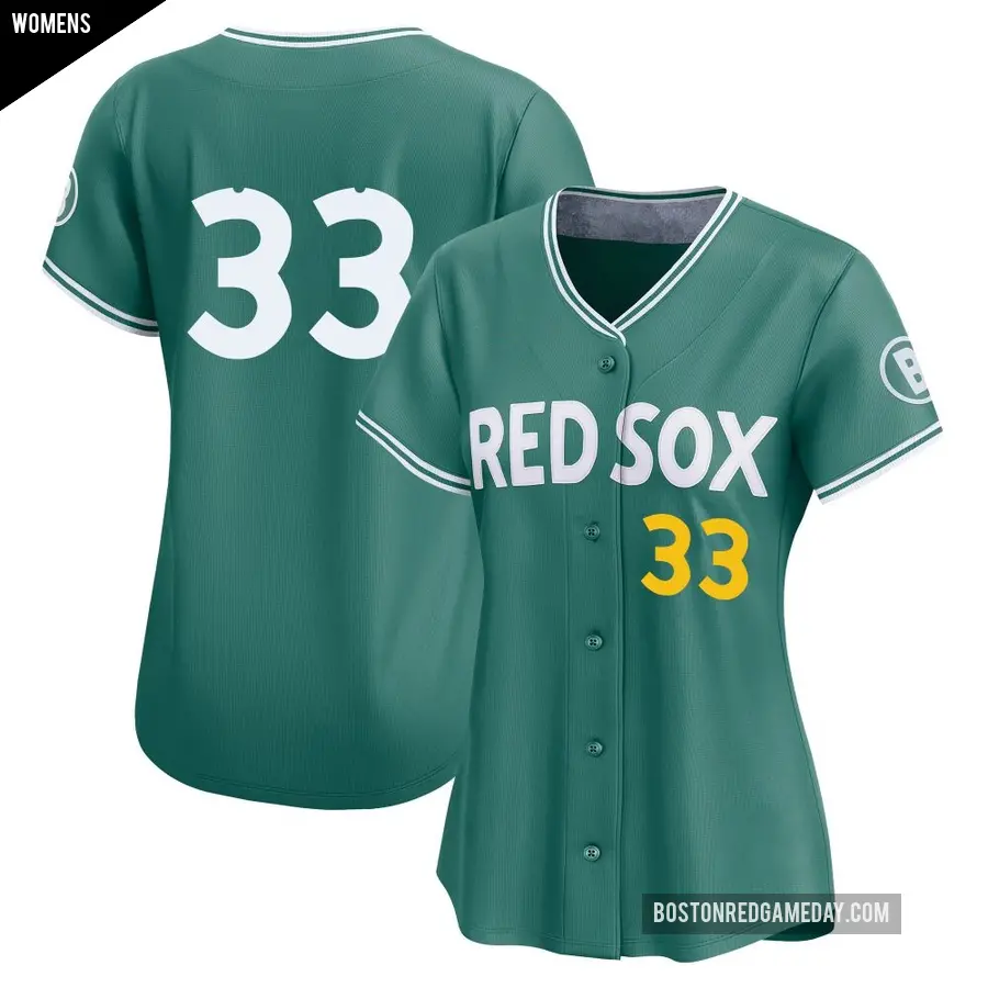 Women's Boston Red Sox ＃33 Jason Varitek Limited Green 2025 City Connect Jersey