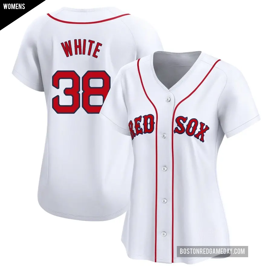 Women's Boston Red Sox ＃38 Eli White Limited White Home Jersey