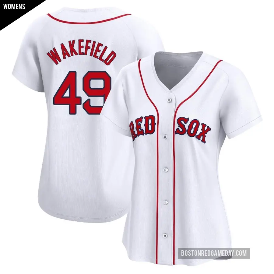 Women's Boston Red Sox ＃49 Tim Wakefield Limited White Home Jersey