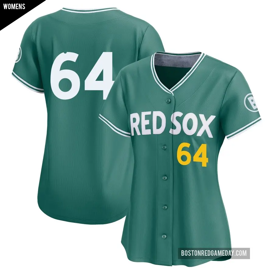 Women's Boston Red Sox ＃64 Jake Bennett Limited Green 2025 City Connect Jersey