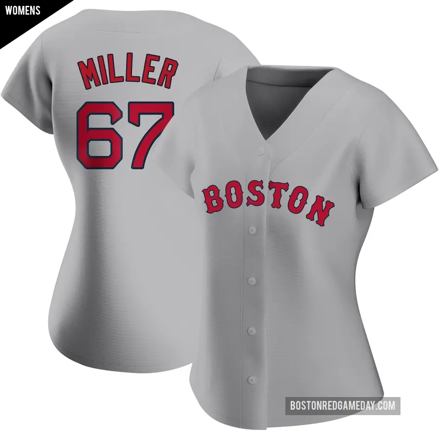Women's Boston Red Sox ＃67 Erik Miller Authentic Gray Road Jersey