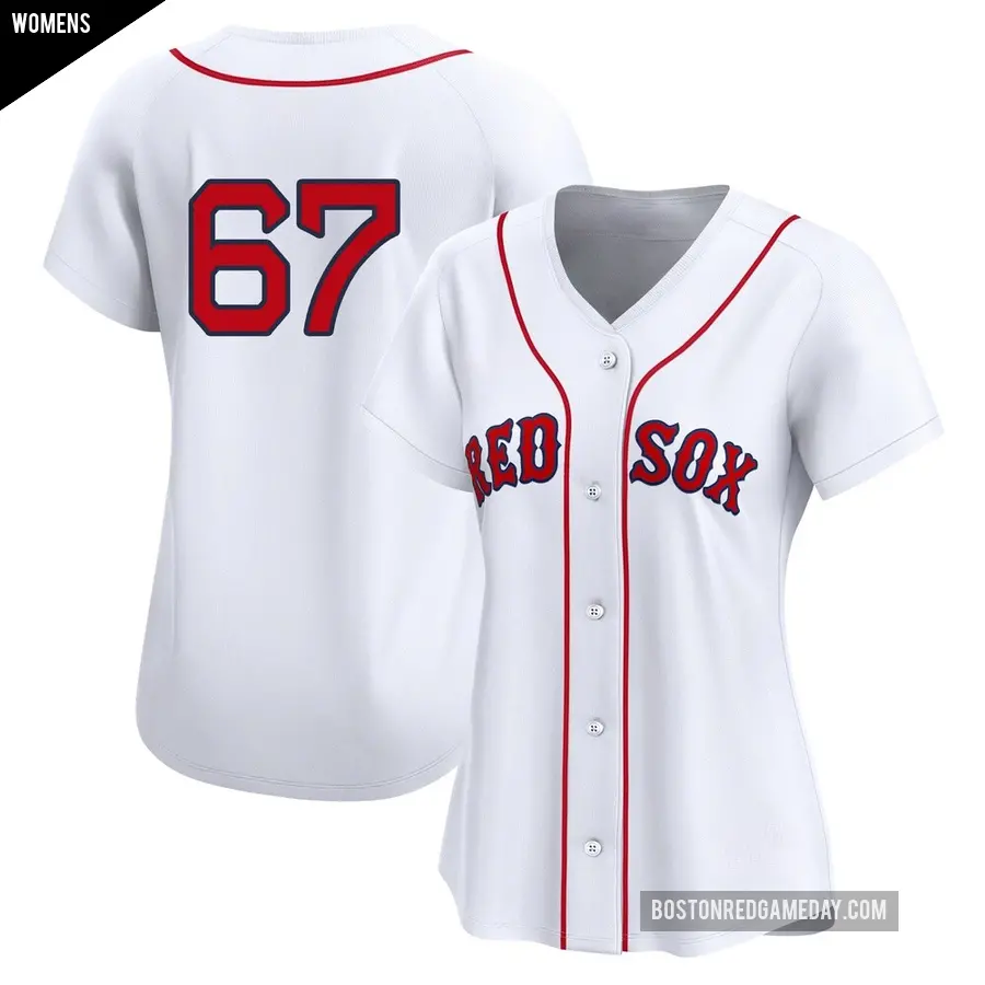 Women's Boston Red Sox ＃67 Erik Miller Limited White 2nd Home Jersey
