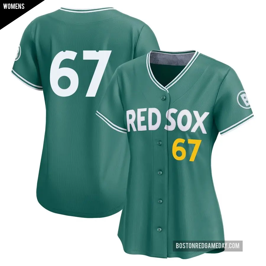 Women's Boston Red Sox ＃67 Zach Penrod Limited Green 2025 City Connect Jersey
