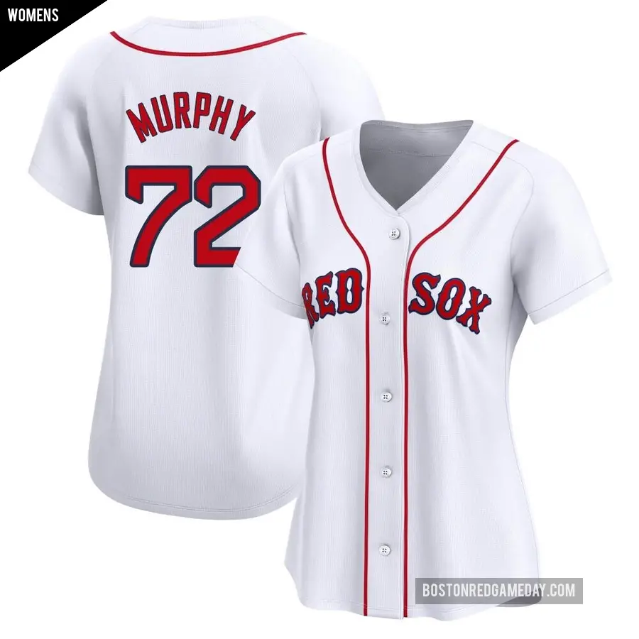 Women's Boston Red Sox ＃72 Chris Murphy Limited White Home Jersey