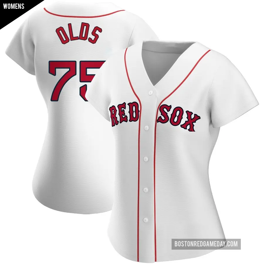 Women's Boston Red Sox ＃75 Wyatt Olds Authentic White Home Jersey