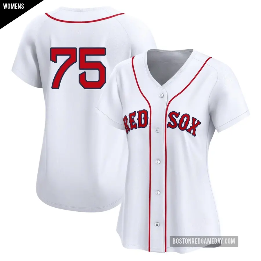 Women's Boston Red Sox ＃75 Wyatt Olds Limited White 2nd Home Jersey