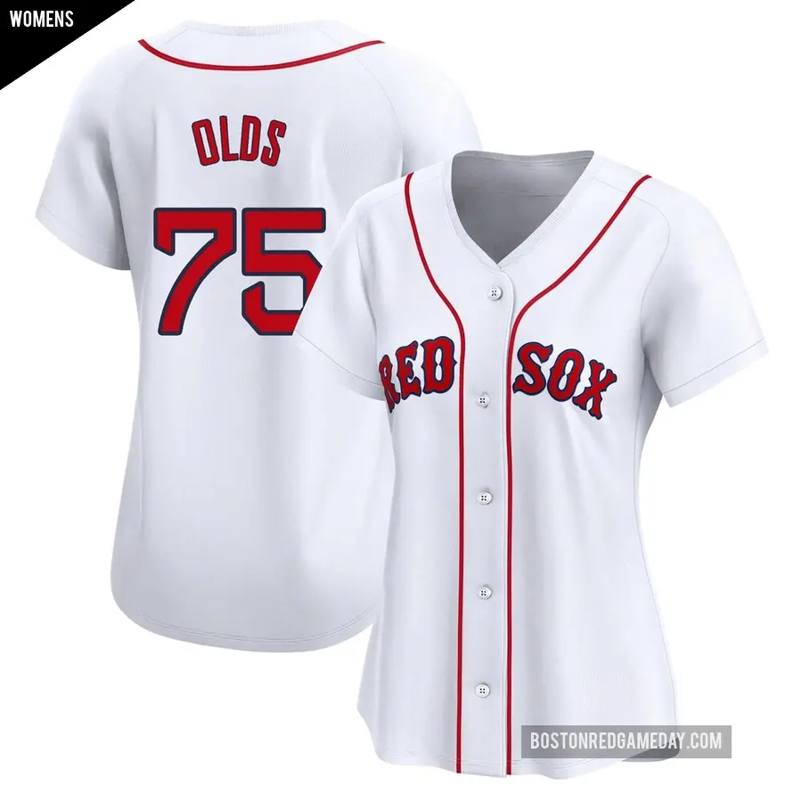 Women's Boston Red Sox ＃75 Wyatt Olds Limited White Home Jersey